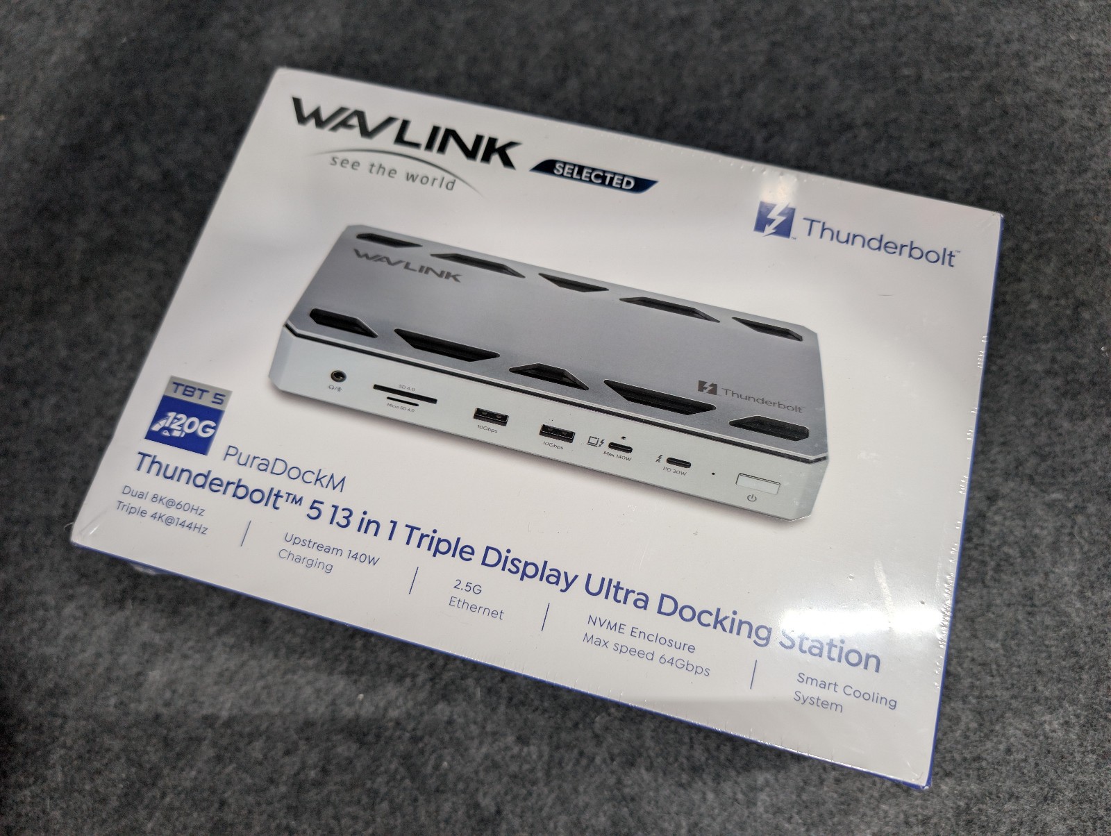 WAVLINK Thunderbolt 5 Dock, 13-in-1 TB5 Docking Station with NVMe M.2 