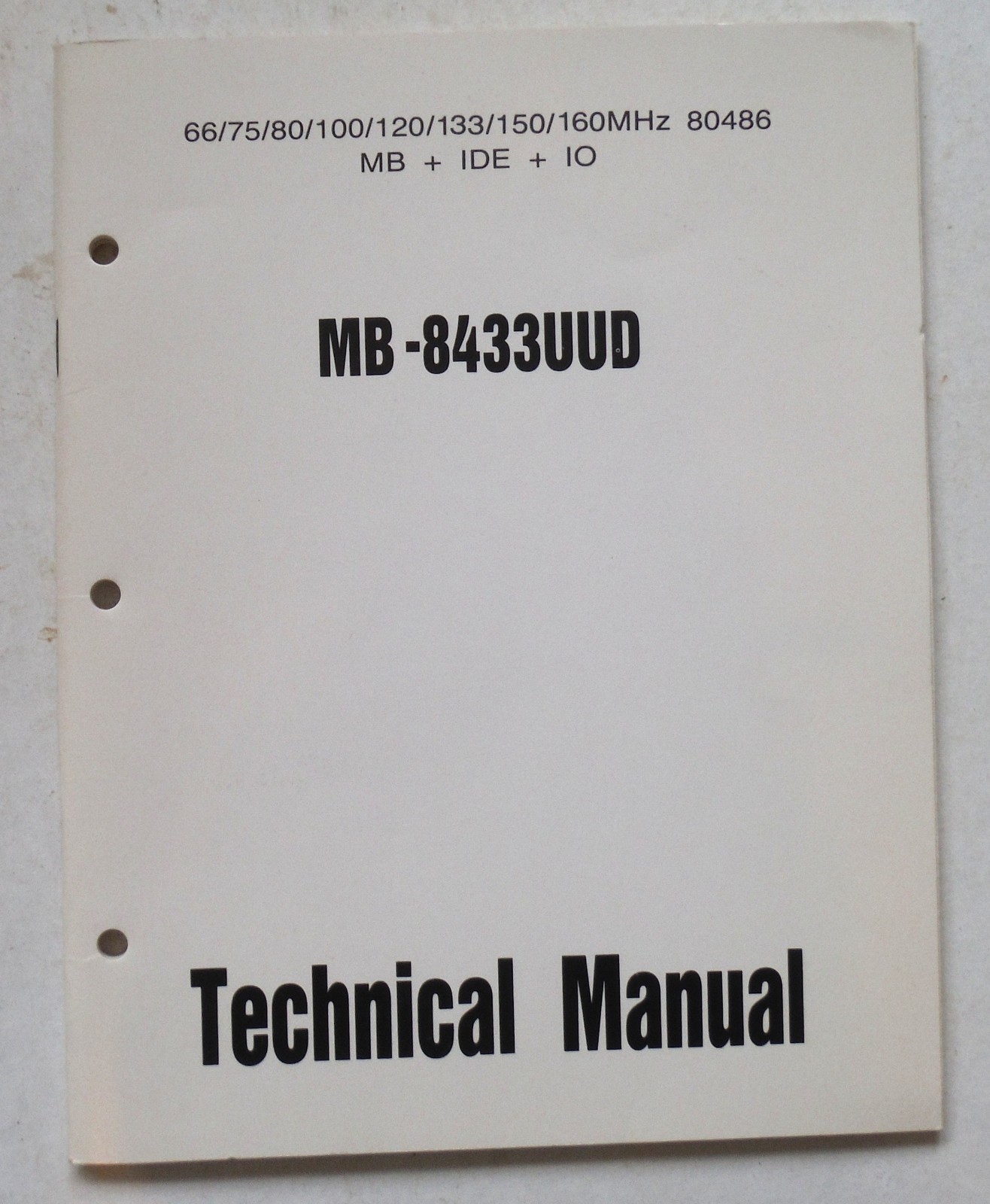 Vintage MB-8433UUD Technical Manual 1992  P8354
