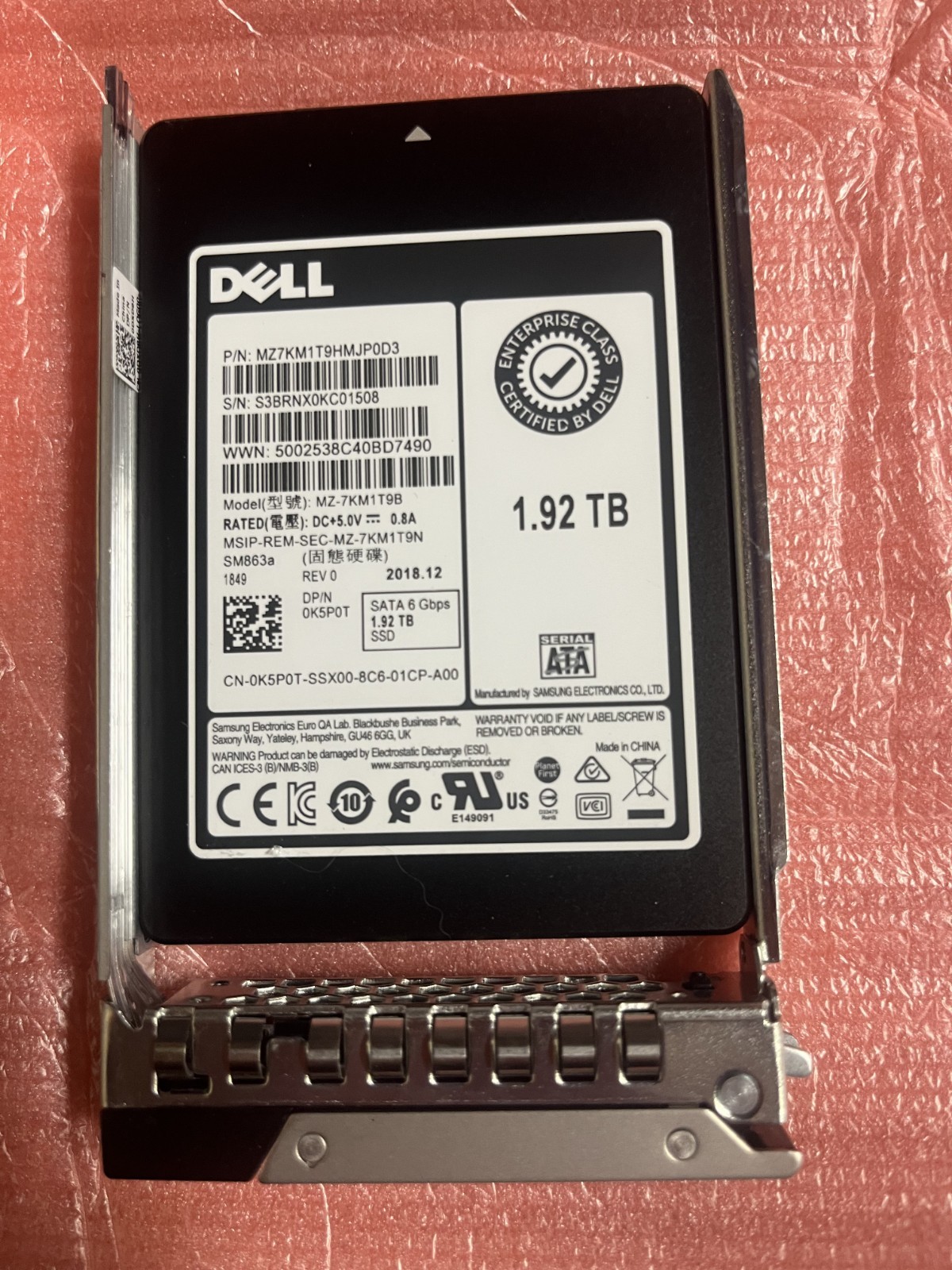 Dell 1.92TB SATA 6Gbps 2.5\
