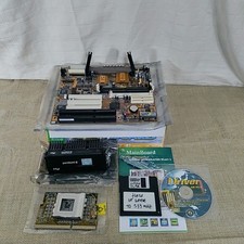 Vtg 370CPU Rev 370 FC-PGA converter board With ECS Motherboard + CPU Lot  picture
