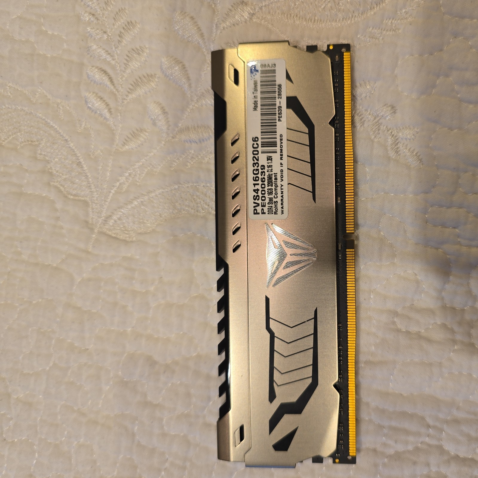 Used Patriot Viper Steel DDR4 RAM 16GB (1X16GB) 3200Mhz CL16 Desktop Memory Used Patriot Viper Steel DDR4 RAM 16GB (1X16GB) 3200Mhz CL16 Desktop Memory