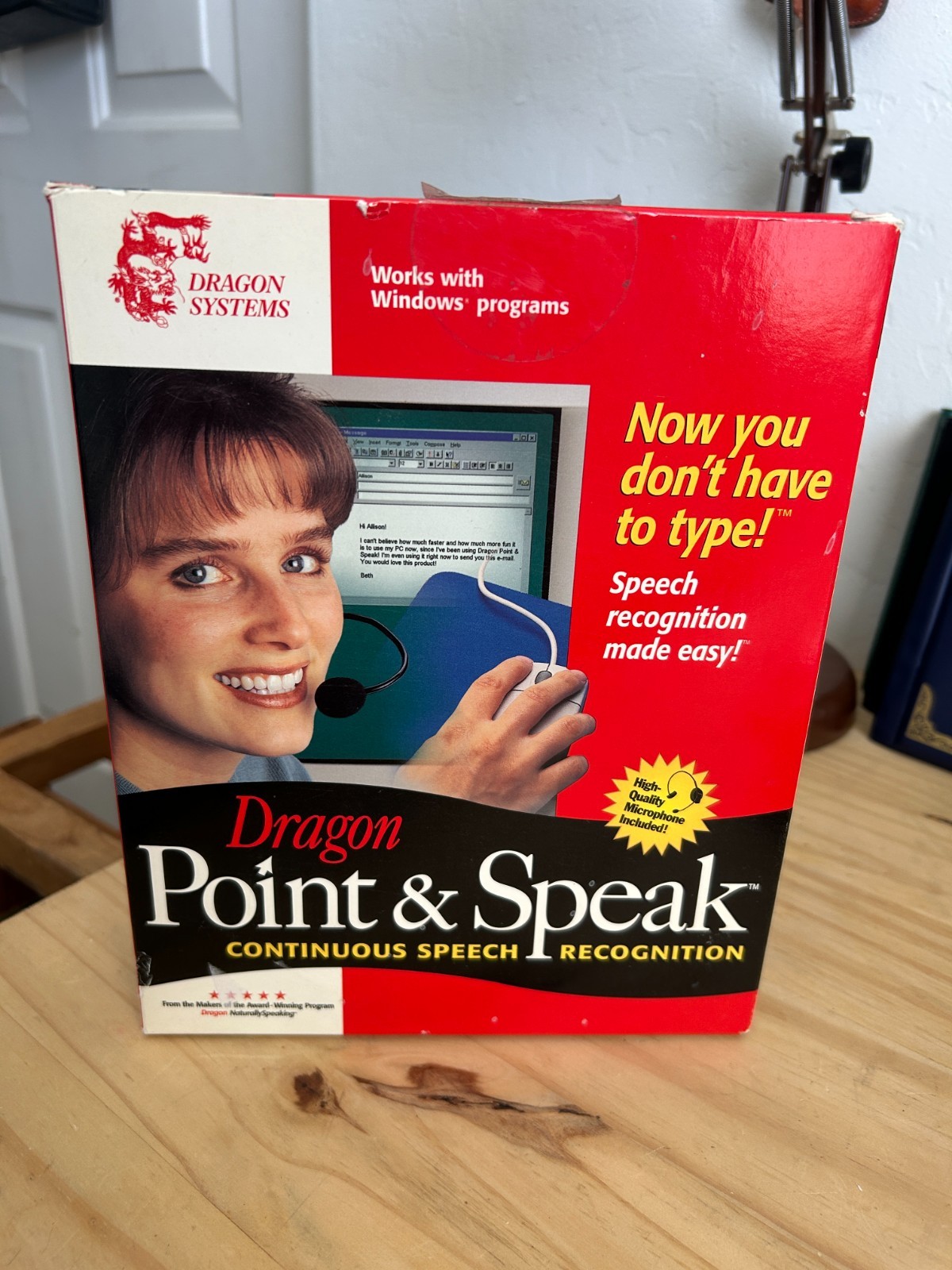 Vintage Dragon Point And Speak PC Software W/Mic Speech Recognition