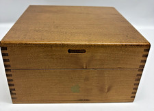 Vintage Apple Macintosh Wooden Floppy Disk Storage Box Dovetail Organizer MCM picture