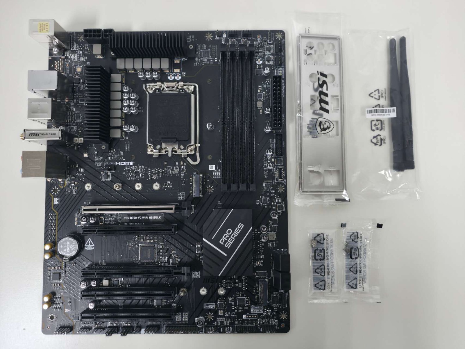 MSI PRO B760-VC WIFI Intel ATX DDR5 Motherboard Original accessories I/O shield MSI PRO B760-VC WIFI Intel ATX DDR5 Motherboard Original accessories I/O shield