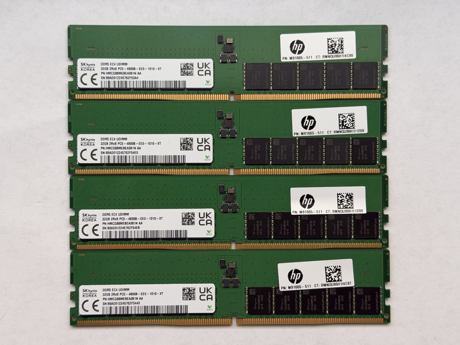 128GB (4X32GB) SK Hynix 4800MT/s DDR5 Workstation ECC UDIMM Memory Kit