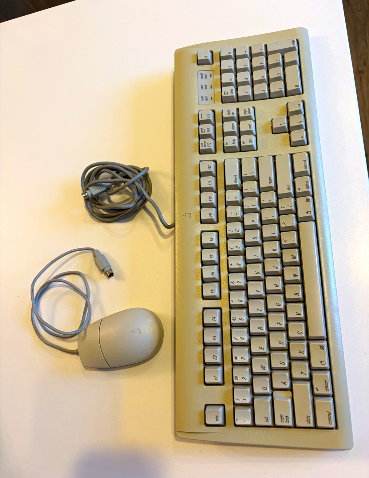 Vintage AppleDesign Keyboard M2980 & Mouse II M2706 ADB Cable Bundle Mac