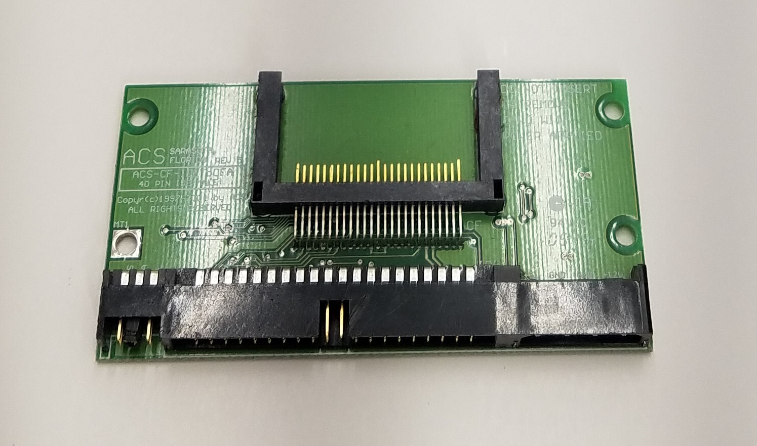 Vintage ACS CompactFlash CF to 40-Pin IDE Drive Adapter Board ACS-CF-1LVT805A