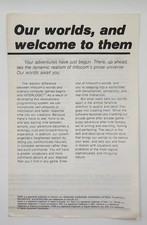 VINTAGE INFOCOM 1983 Catalog Our Worlds and Welcome to Them #F8 picture