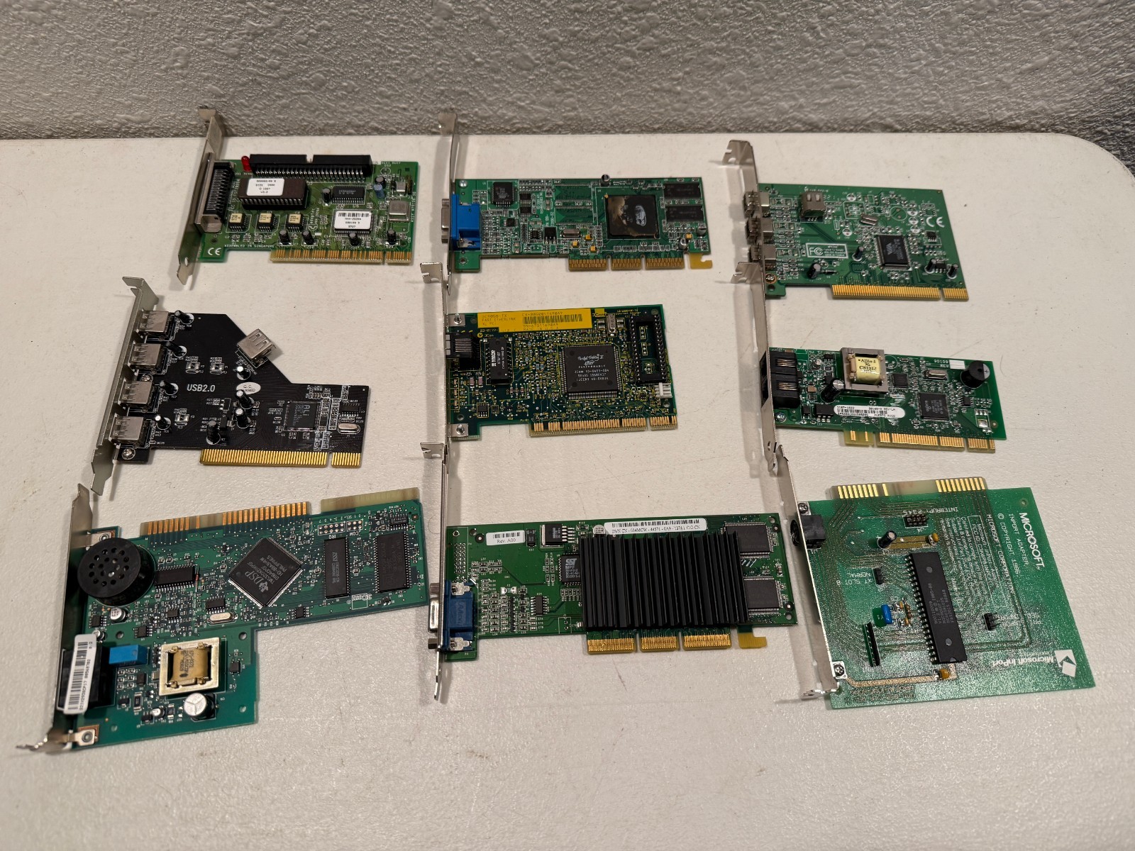 Vintage Microsoft PC Expansion Cards Mixed Lot Green Black Vintage Microsoft PC Expansion Cards Mixed Lot Green Black
