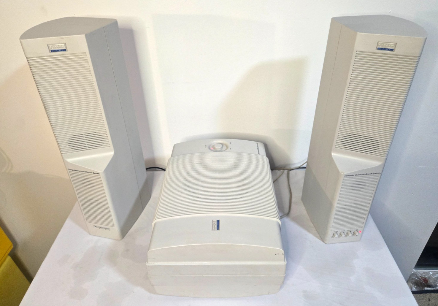 Vintage Altec Lansing ACS500 ACS250 PC Surround Sound Speakers Subwoofer Tested Vintage Altec Lansing ACS500 ACS250 PC Surround Sound Speakers Subwoofer Tested