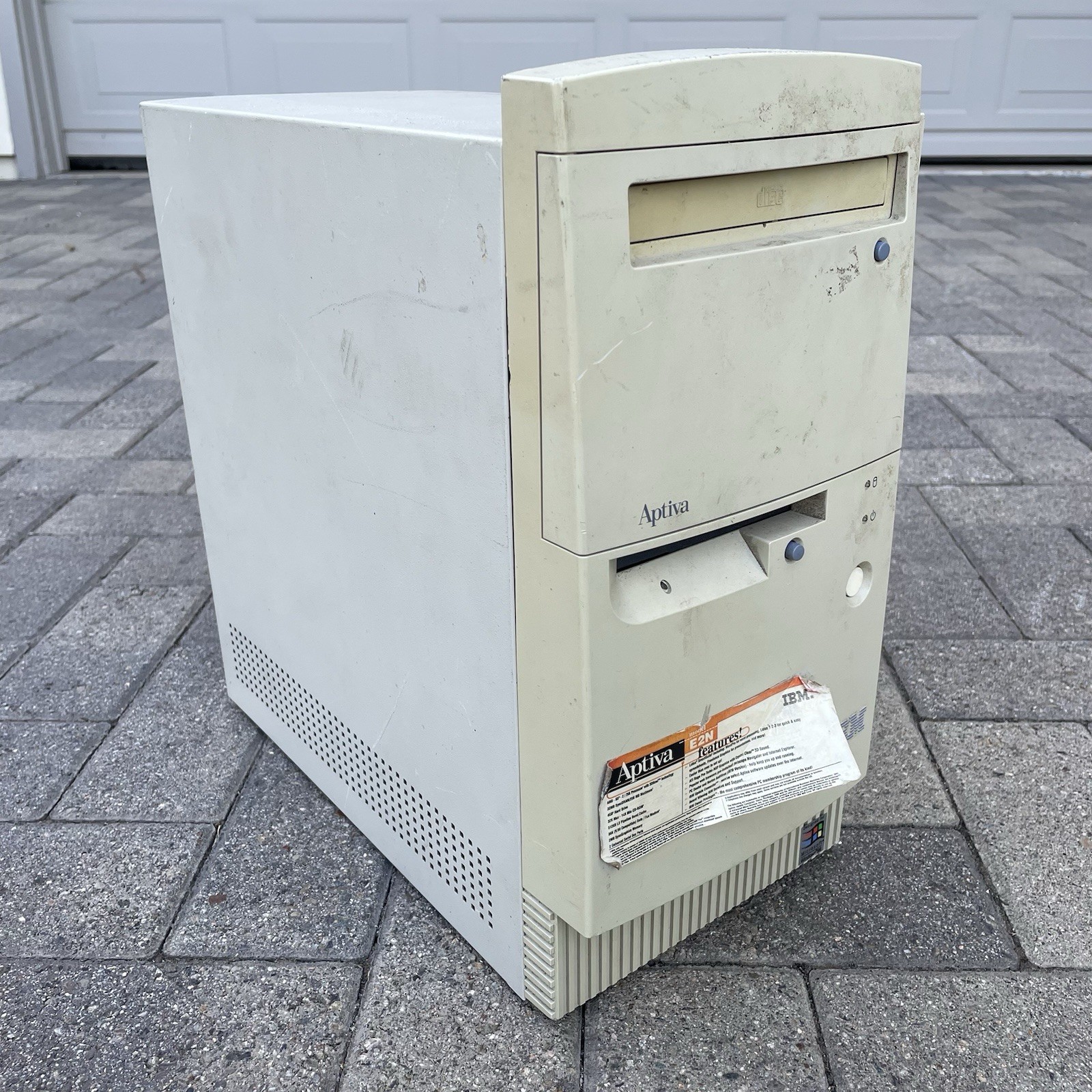 Vintage IBM Aptiva E Series Beige Desktop Computer Case Only 1998
