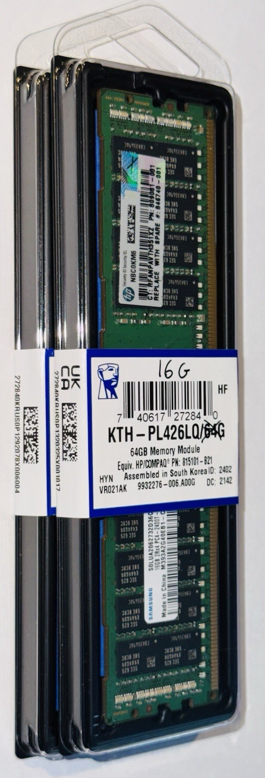 Pair - New Samsung / HPE 16GB DDR4-2400 ECC RDIMM Server RAM – (32 GB Total) Pair - New Samsung / HPE 16GB DDR4-2400 ECC RDIMM Server RAM – (32 GB Total)