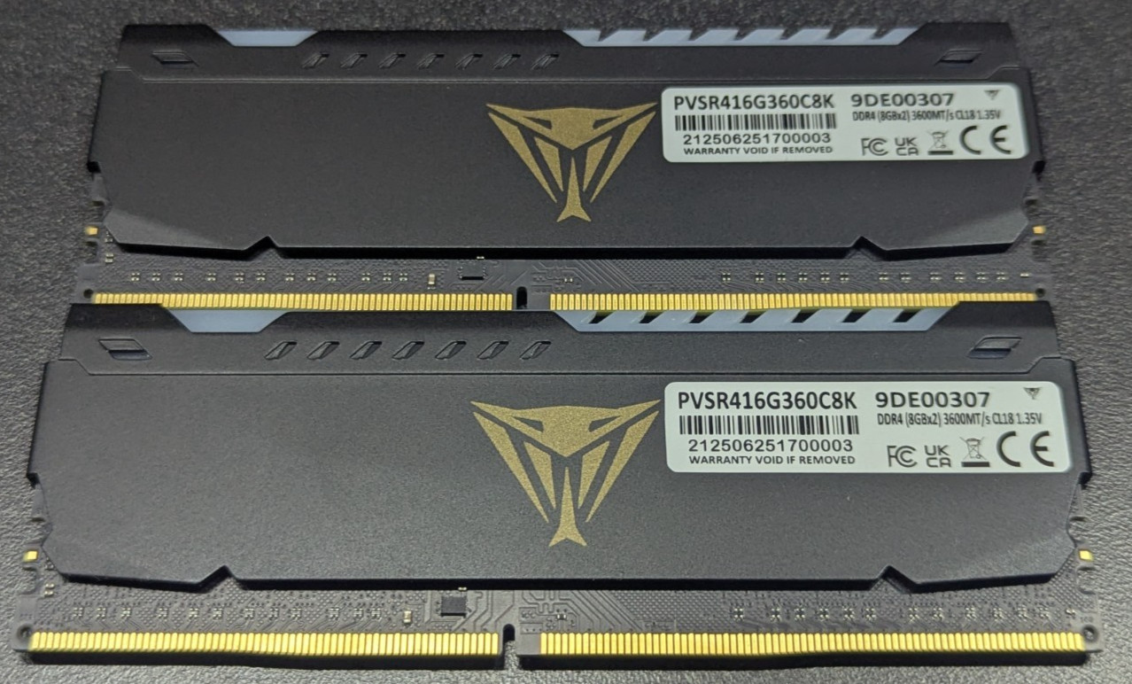 Patriot Viper Steel RGB 16GB (2x8GB) DDR4 3600MHz CL18 Desktop RAM