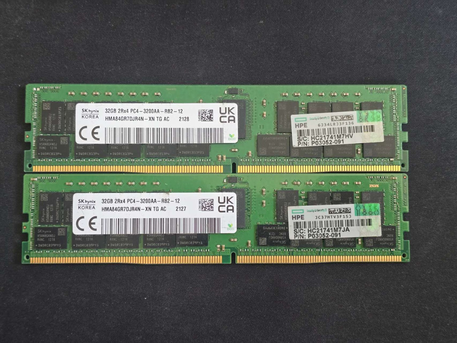 64GB (32GBx2) 2Rx4 PC4-3200AA ECC REG RDIMM HMA84GR7DJR4N-XN