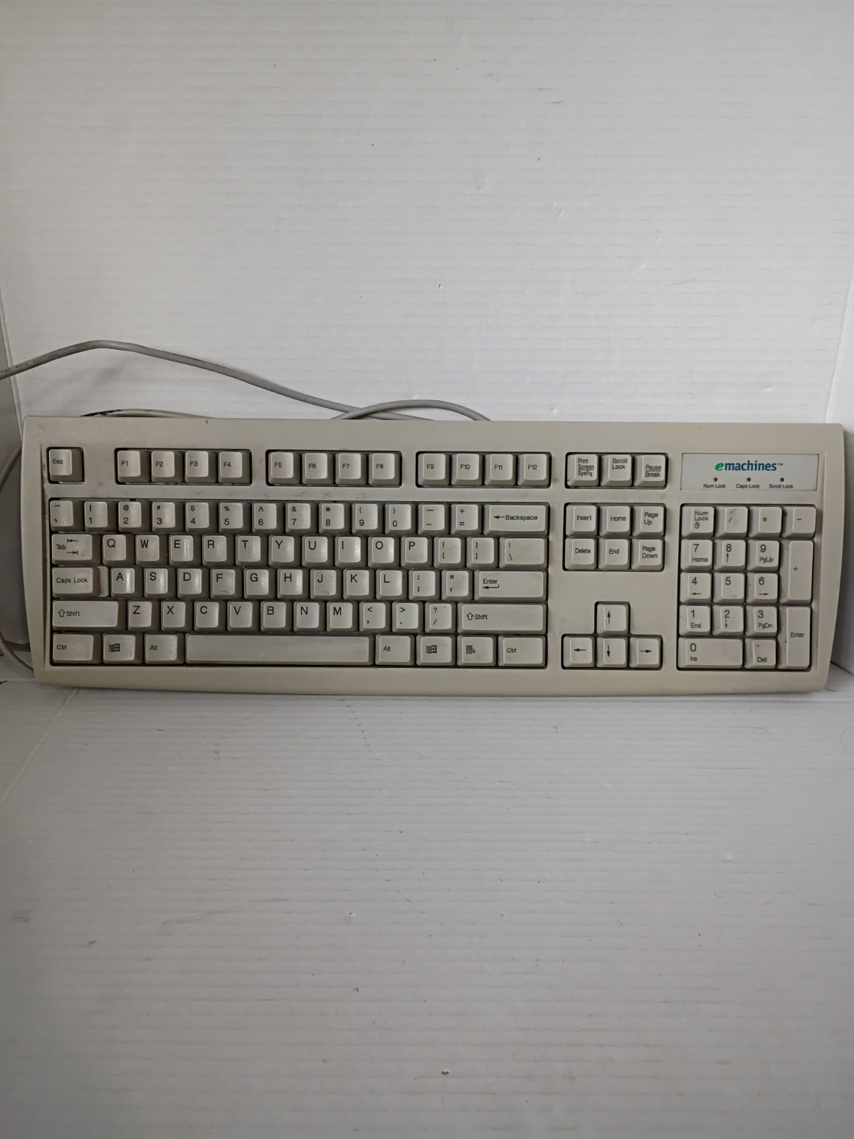 eMachines Mechanical keyboard KB-2971 vintage white UNTESTED parts repairs
