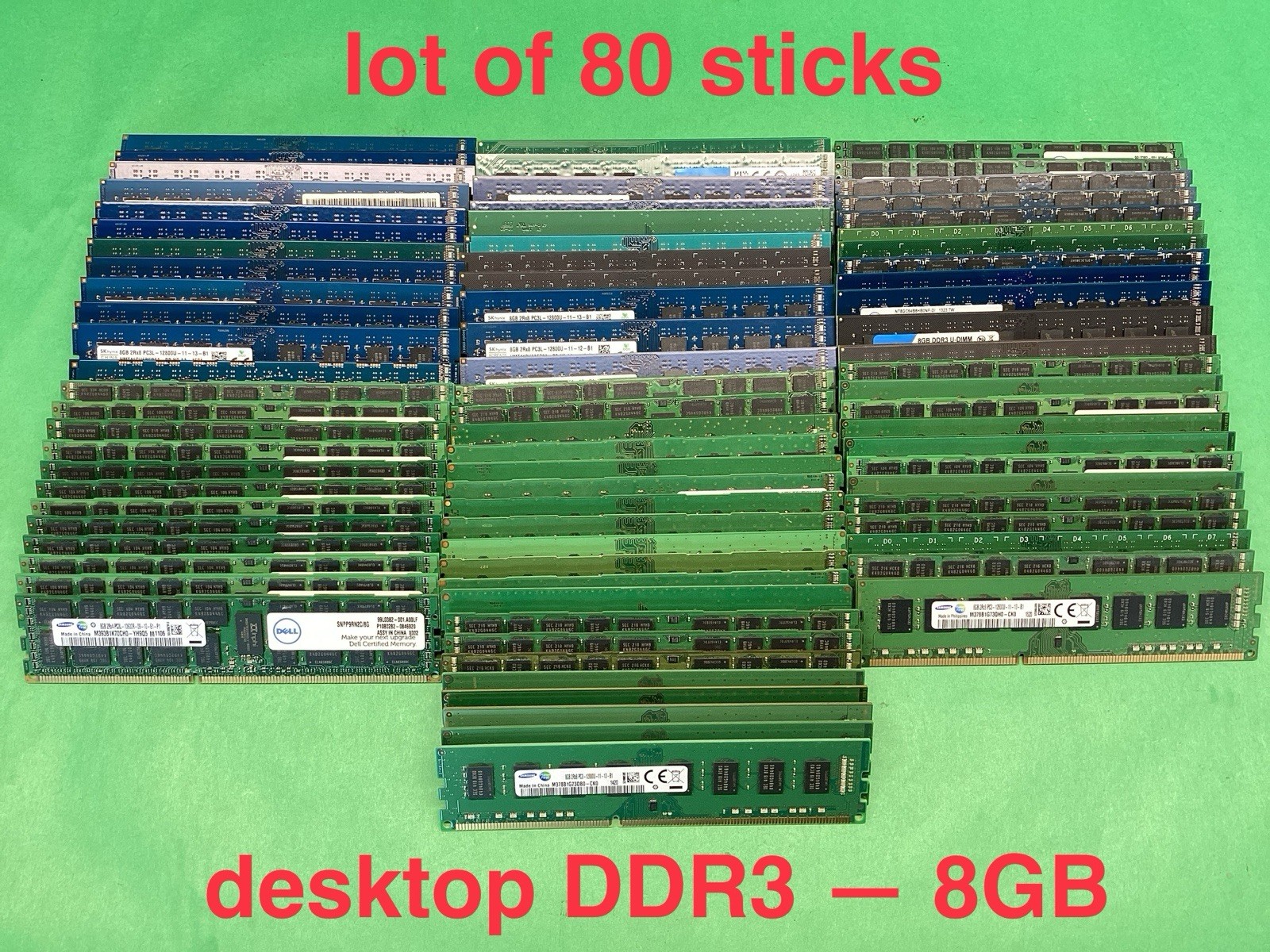 LOT OF 80 - Samsung SK Hynix Micron Crucial Etc DDR3 PC3 Various Desktop RAM