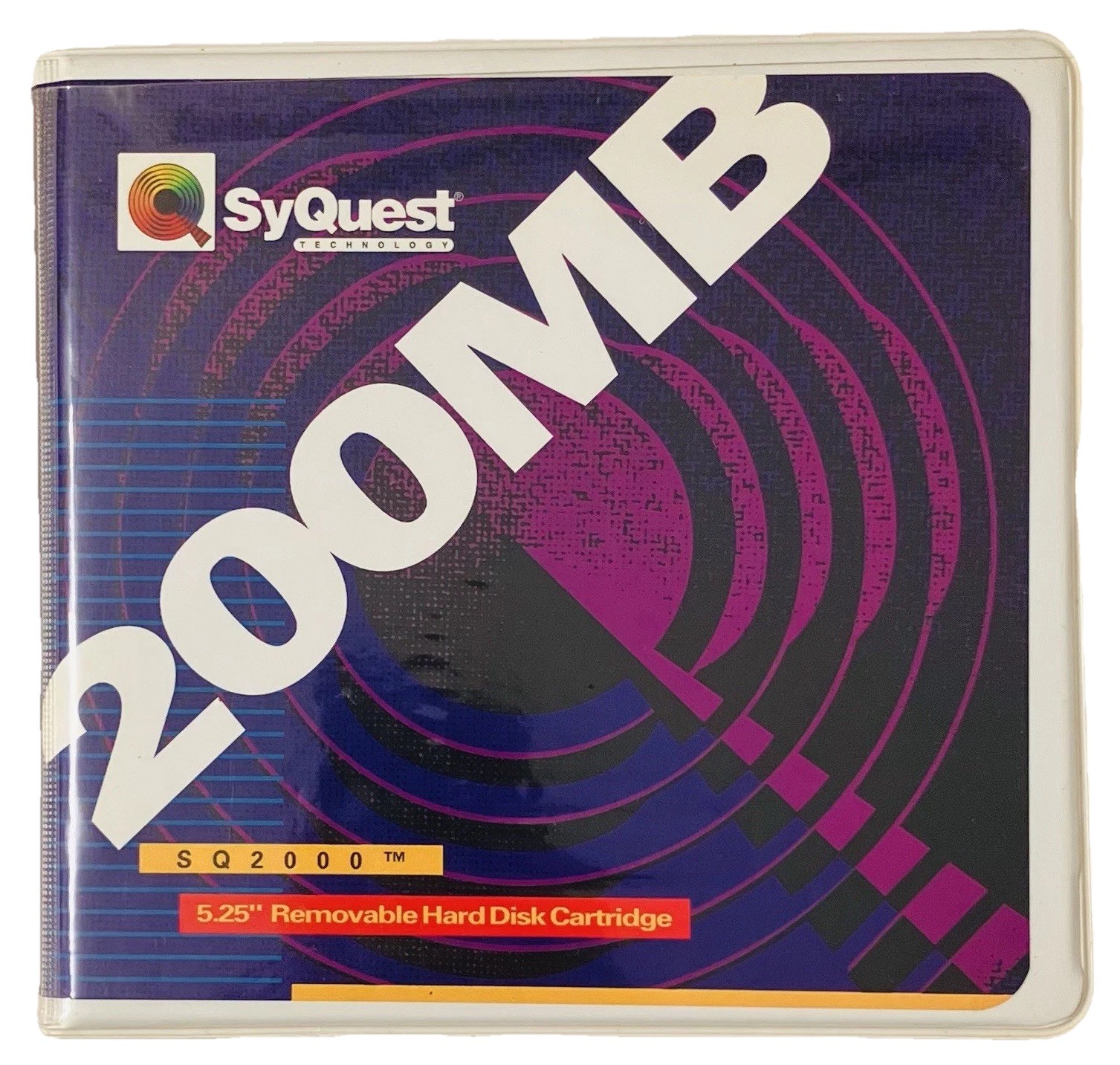 Sysquest SYQUEST 200MB SQ2000 5.25 Removable Hard Disk Cartridge w/Case Vintage ...