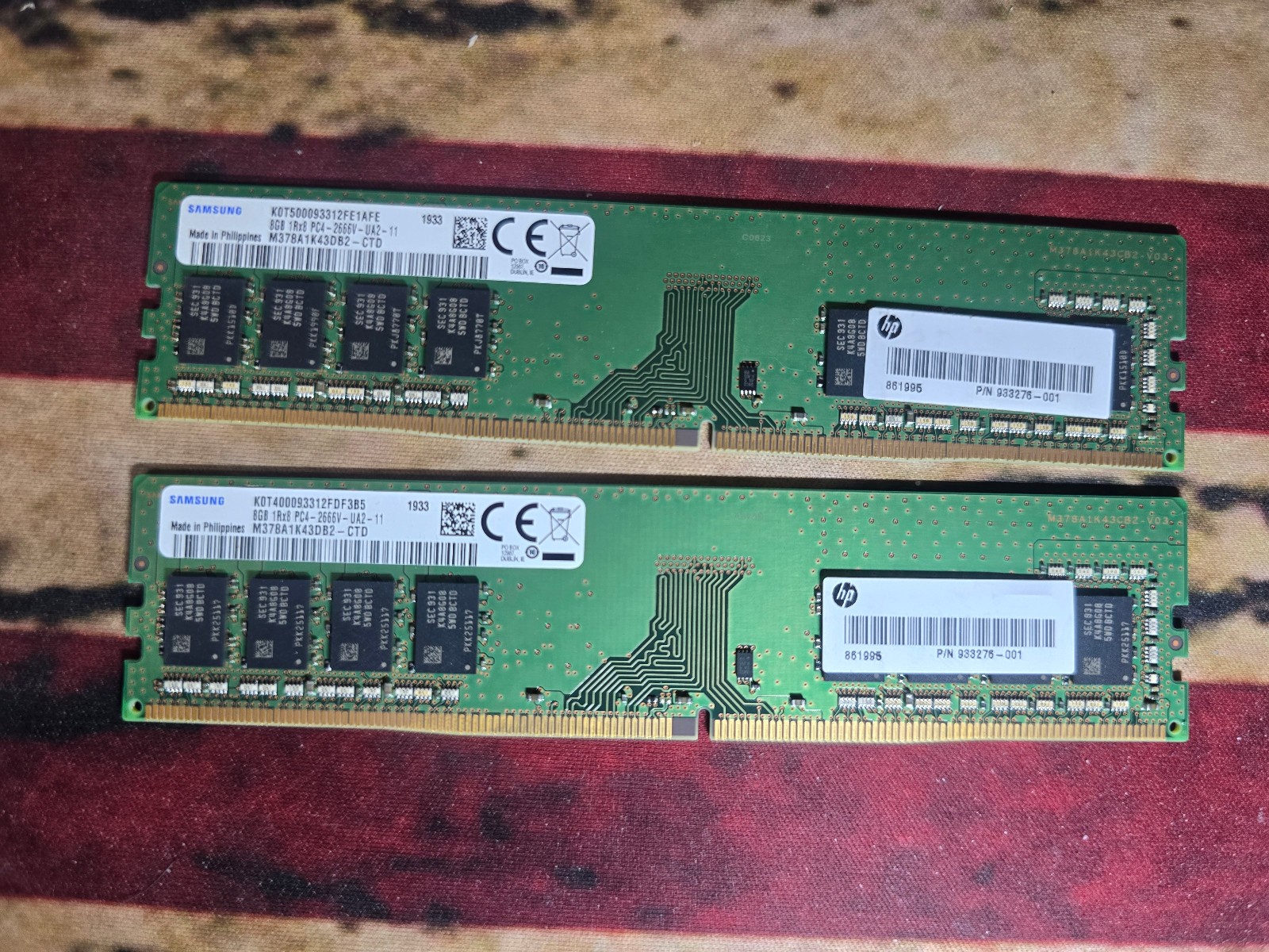 16GB (2 x 8GB) HP OEM  DDR4 2666 UDIMM Desktop RAM made by Samsung