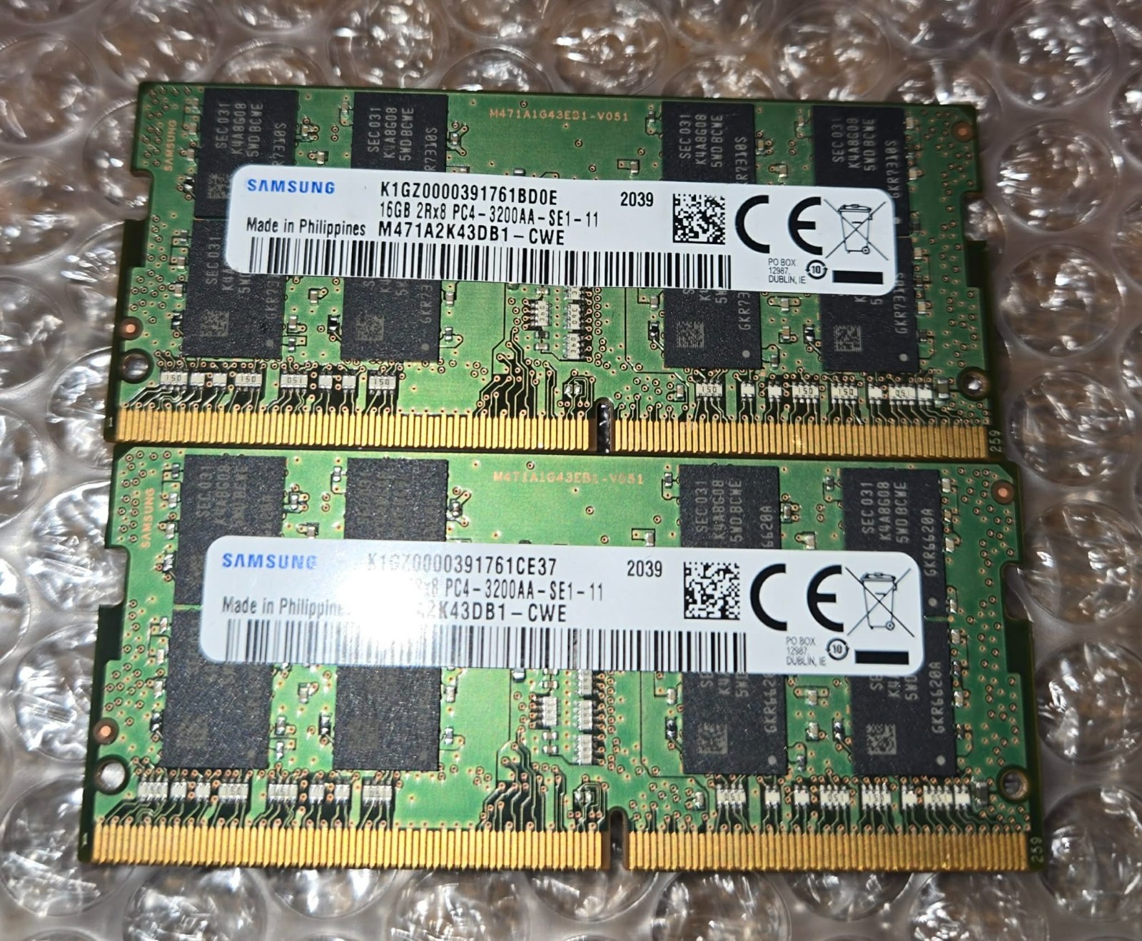 Samsung 32GB (2x16GB) 2Rx8 DDR4-3200 SODIMM 260-Pin Samsung 32GB (2x16GB) 2Rx8 DDR4-3200 SODIMM 260-Pin