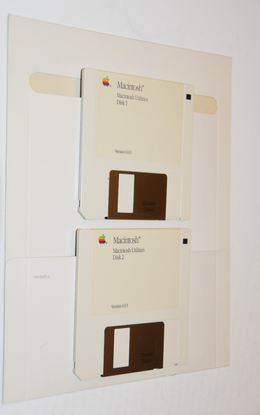 1988 vintage Apple Macintosh Utilities Disk 1 & 2 vrsn 6.0.3 914-0435-A softwar