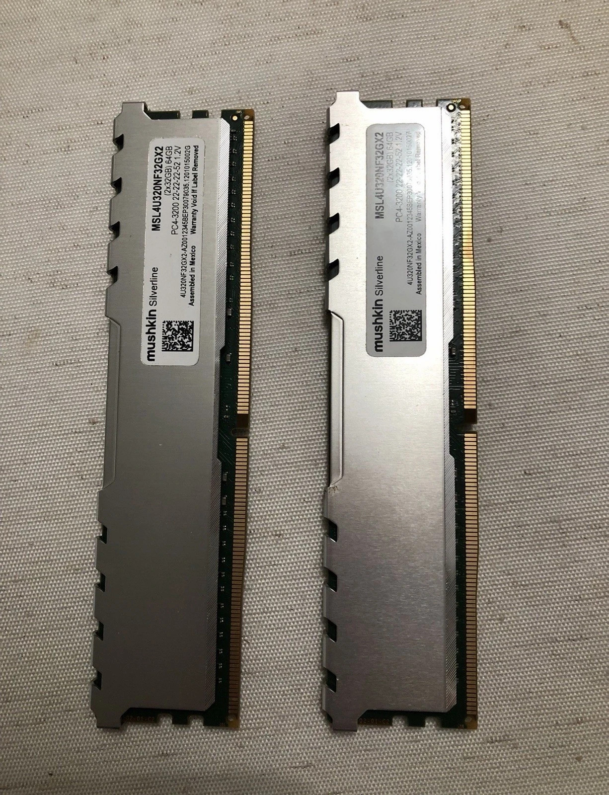 Mushkin Silverline 64GB (2x32GB) DDR4 3200MHz PC4-25600 RAM MSL4U320NF32GX2 Mushkin Silverline 64GB (2x32GB) DDR4 3200MHz PC4-25600 RAM MSL4U320NF32GX2