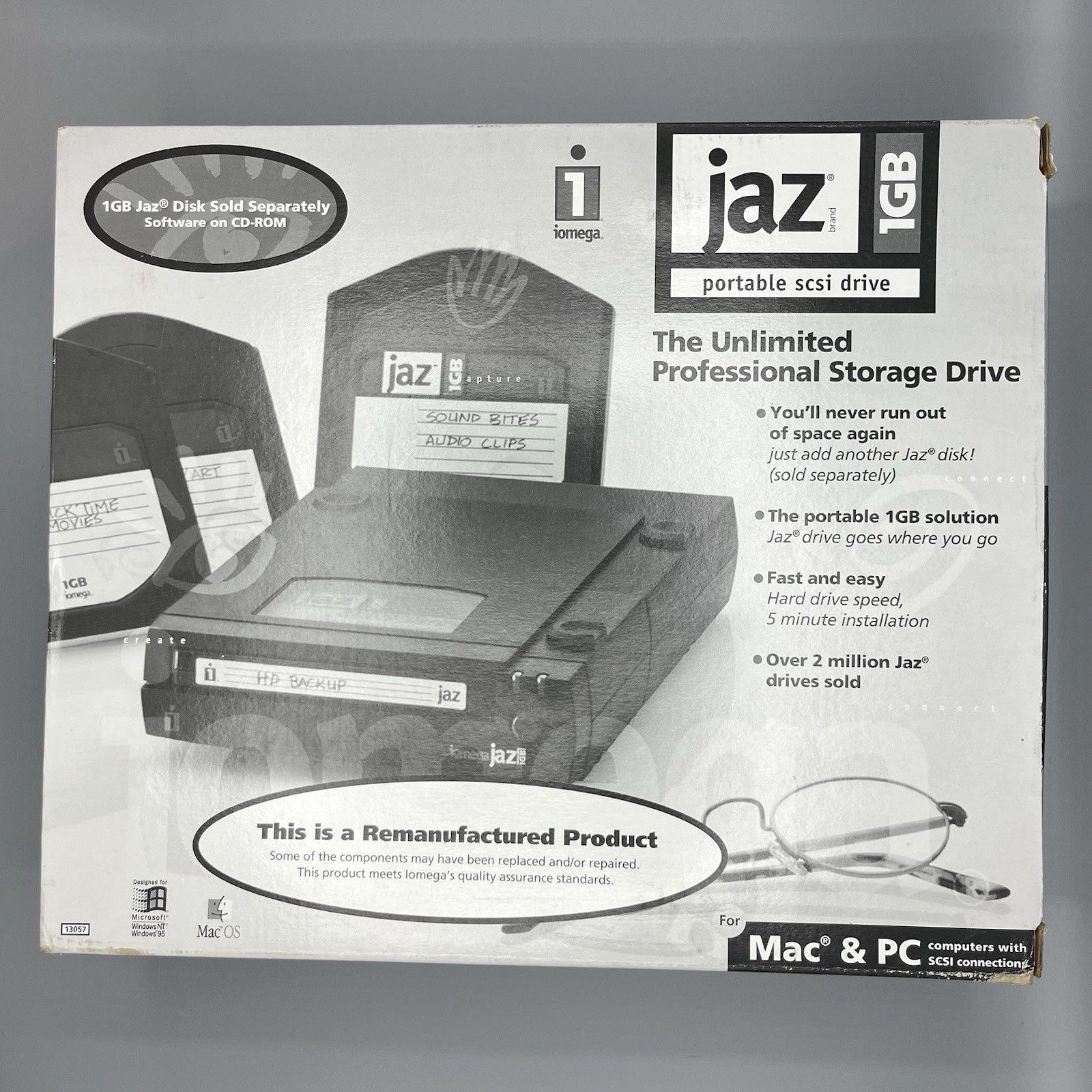 Vintage Iomega Jaz 1GB Portable SCSI Drive V1000S CIB w/ Software Mac PC Vintage Iomega Jaz 1GB Portable SCSI Drive V1000S CIB w/ Software Mac PC