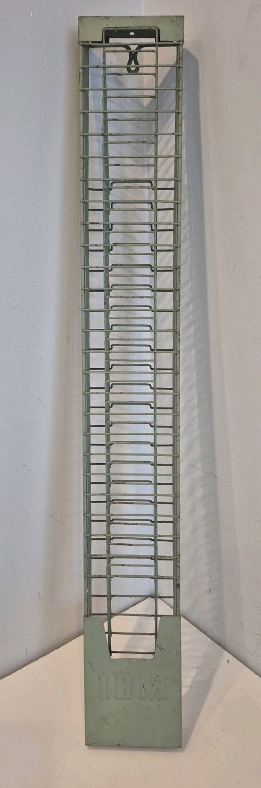 Vintage IBM Punch Card Holder Super Rare Employees Industrial Time Clock Rack Vintage IBM Punch Card Holder Super Rare Employees Industrial Time Clock Rack