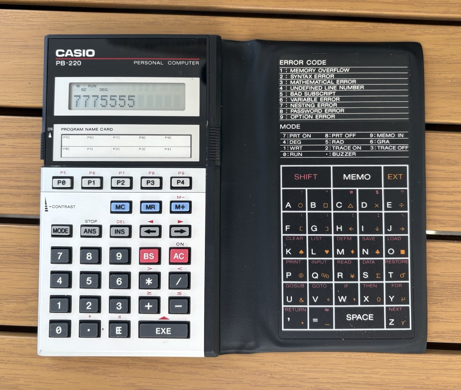 Casio PB-220 Personal Computer Vintage Black with Original Hard Case