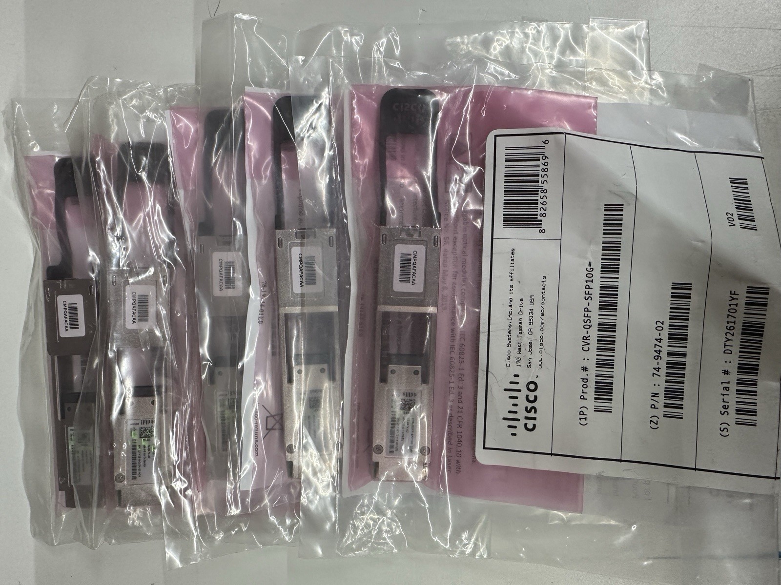 Batch Of 5 Cisco CVR-QSFP-SFP10G