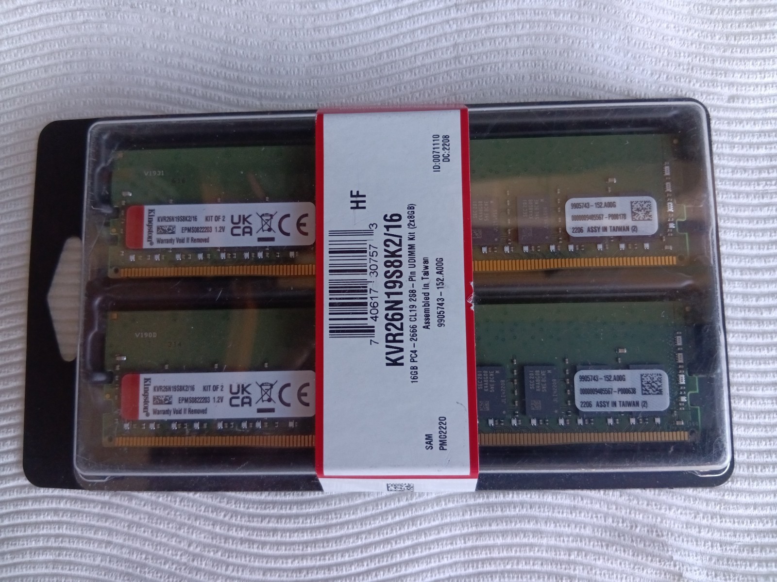 Kingston 16GB PC4-2666 CL19 288-pin 2x8GB for ASUS, Gigabyte, MSI, ASRock