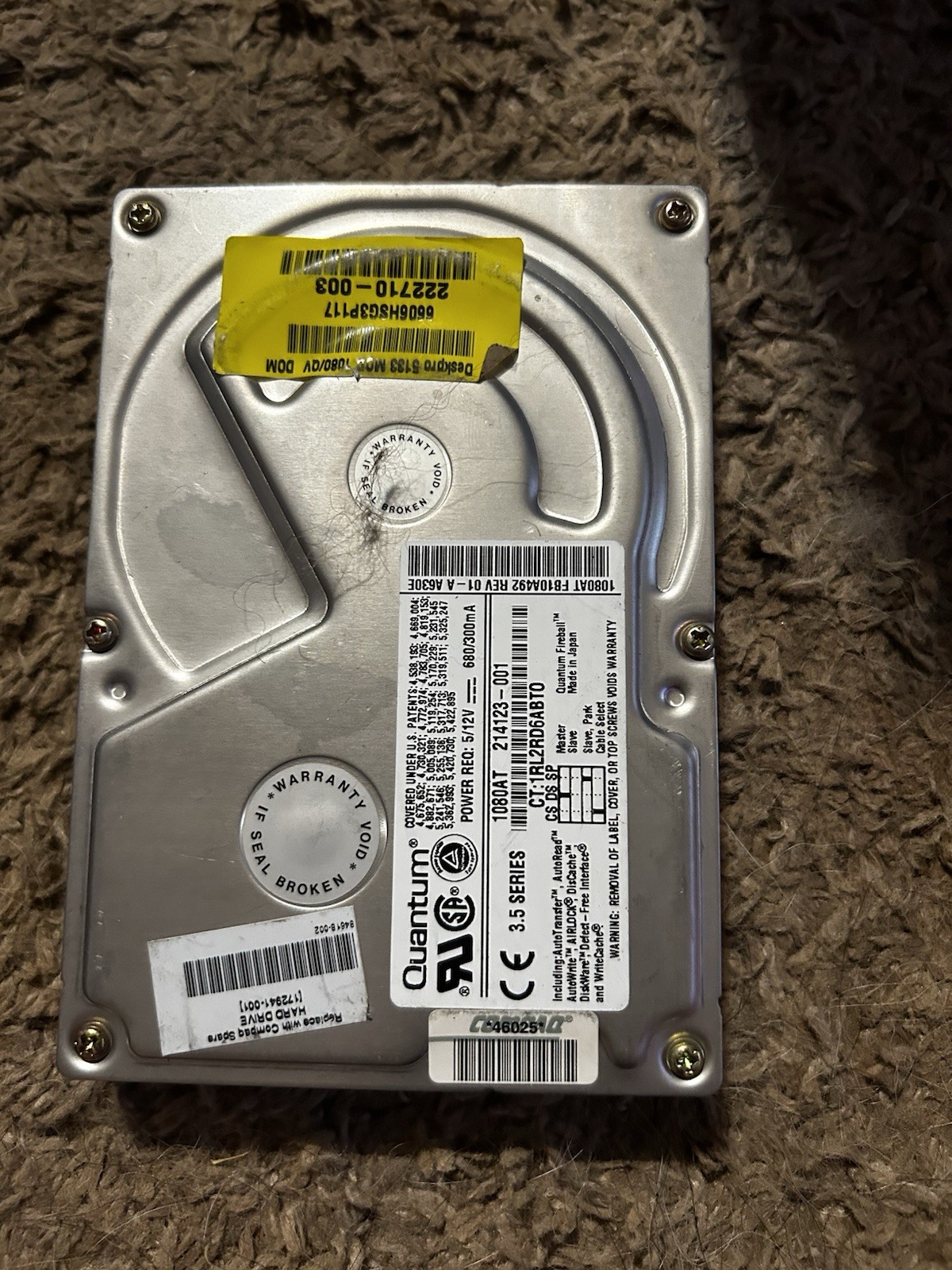 Quantum Fireball 1080AT SCSI 1.08GB Internal 3.5” HDD 5400RPM VINTAGE Quantum Fireball 1080AT SCSI 1.08GB Internal 3.5” HDD 5400RPM VINTAGE