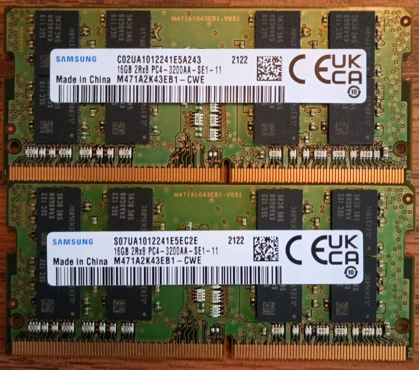 Kit of 2 16GB 32GB (2X 16GB) Samsung DDR4 PC4-3200AA Laptop SODIMM RAM