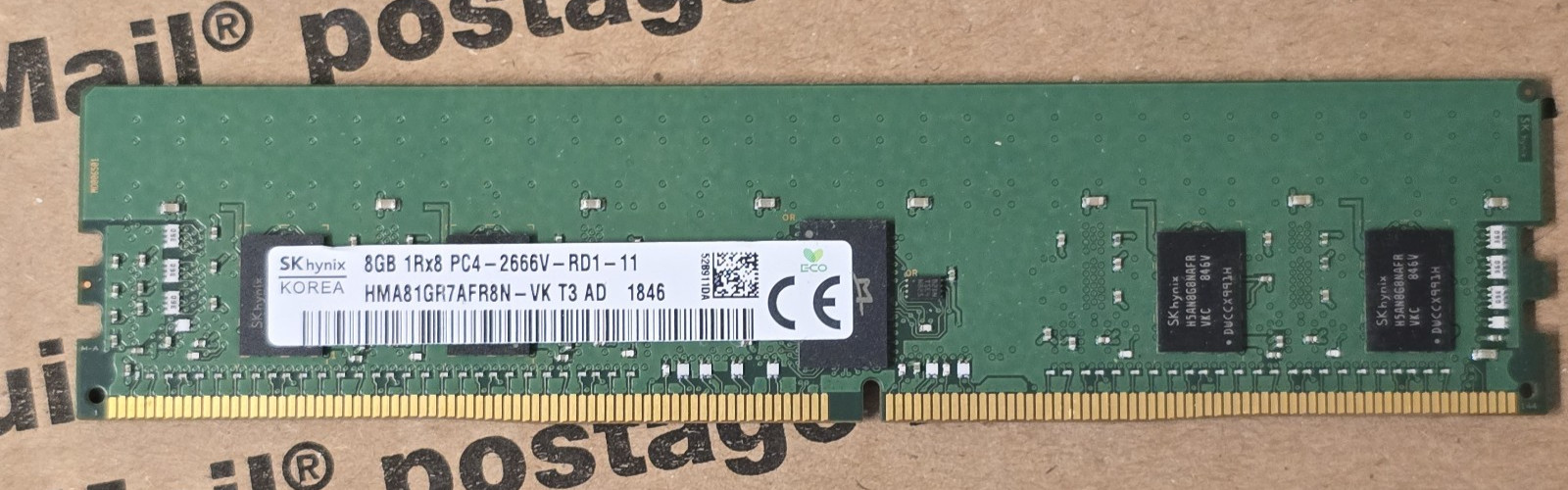 SK Hynix 8GB 1Rx8 PC4-2666V-RD1-11 ECC REG Server Memory HMA81GR7AFR8N-VK Tested
