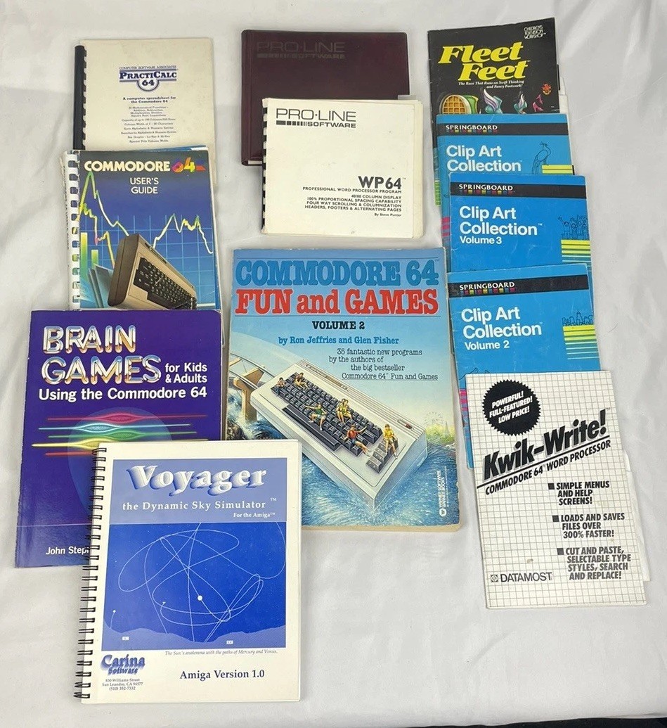 Vintage Commodore 64 C64 Amiga Software User Manuals Books Reference Lot