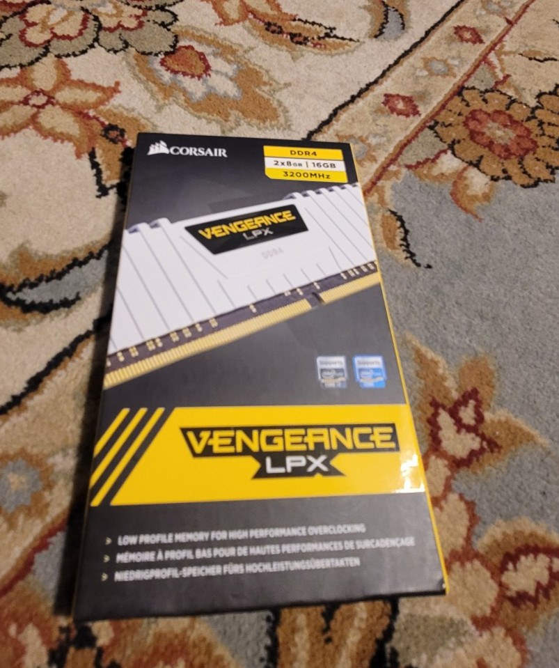 CORSAIR VENGEANCE LPX 16GB (2x8GB) PC4-25600 (DDR4-3200) Memory Kit - Black... CORSAIR VENGEANCE LPX 16GB (2x8GB) PC4-25600 (DDR4-3200) Memory Kit - Black...