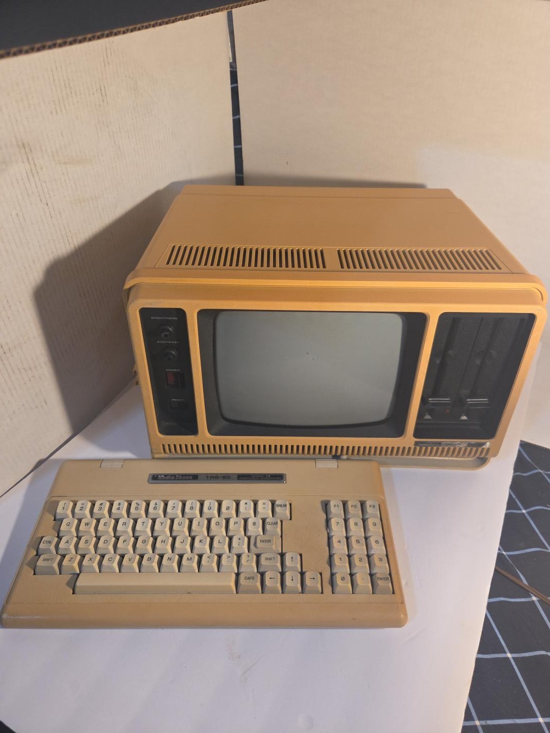 Vintage 1983 Radio Shack TRS-80 Model 4P Portable Computer Powers On Screen