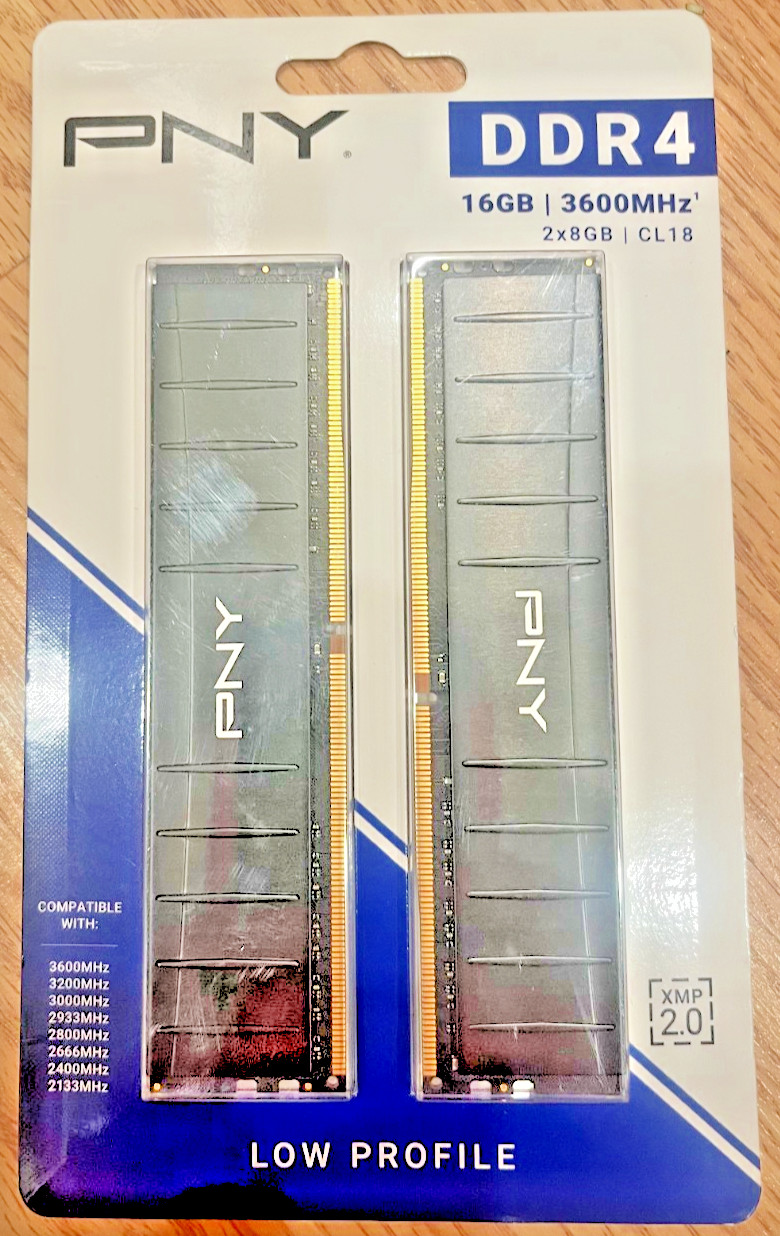PNY DDR4 16GB (2x8GB) 3600MHz CL18 Low Profile DIMM XMP 2.0 Memory Kit PNY DDR4 16GB (2x8GB) 3600MHz CL18 Low Profile DIMM XMP 2.0 Memory Kit