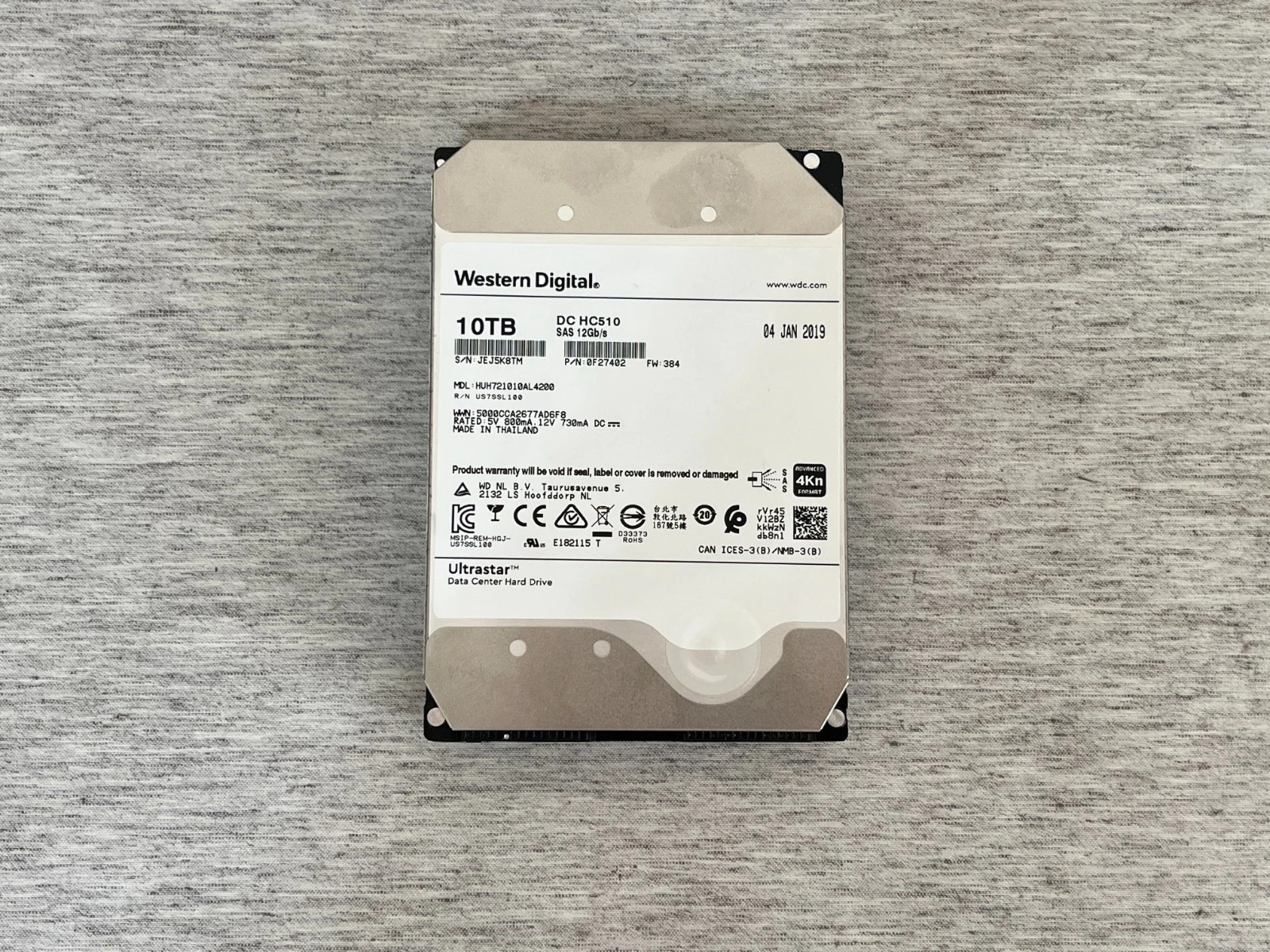 HGST HUH721010AL4200 10TB SAS 12Gb/s 4Kn 3.5 in Enterprise HDD | 0F27402 HGST HUH721010AL4200 10TB SAS 12Gb/s 4Kn 3.5 in Enterprise HDD | 0F27402