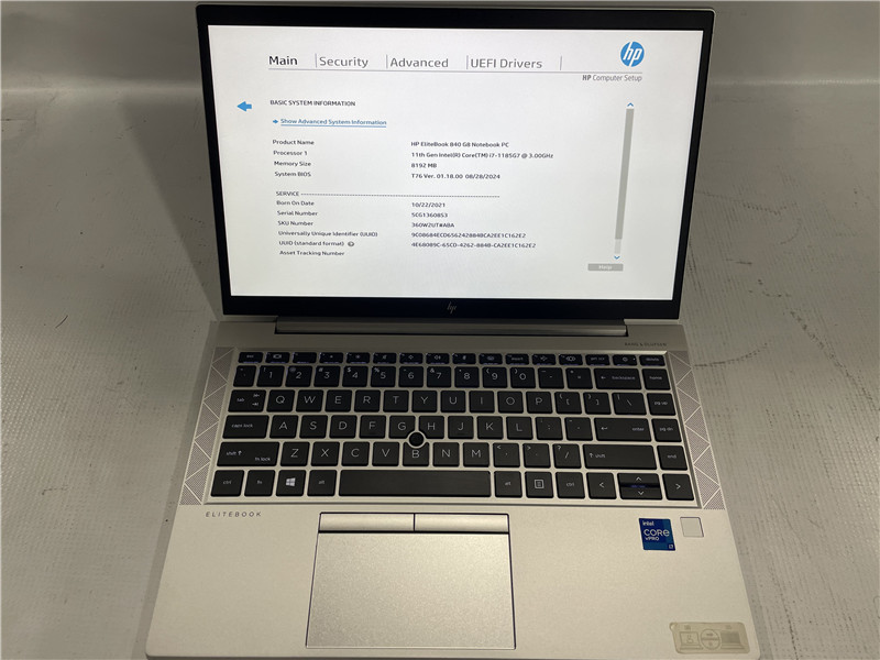HP EliteBook 840 G8 Laptop i7-1185G7 3.0GHz 8GB 512GB SSD Win 11 COA Grade C