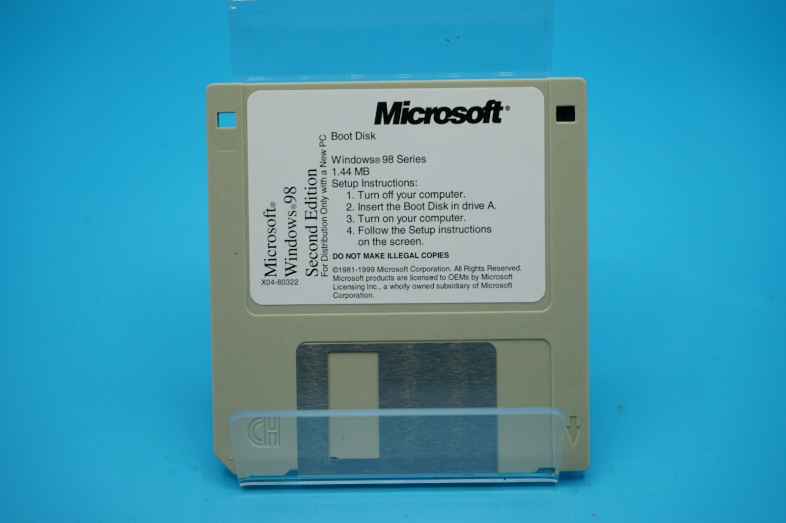 Vintage Microsoft Windows 98 Second Edition OEM Boot Disk X04-80322 3.5\ Vintage Microsoft Windows 98 Second Edition OEM Boot Disk X04-80322 3.5\
