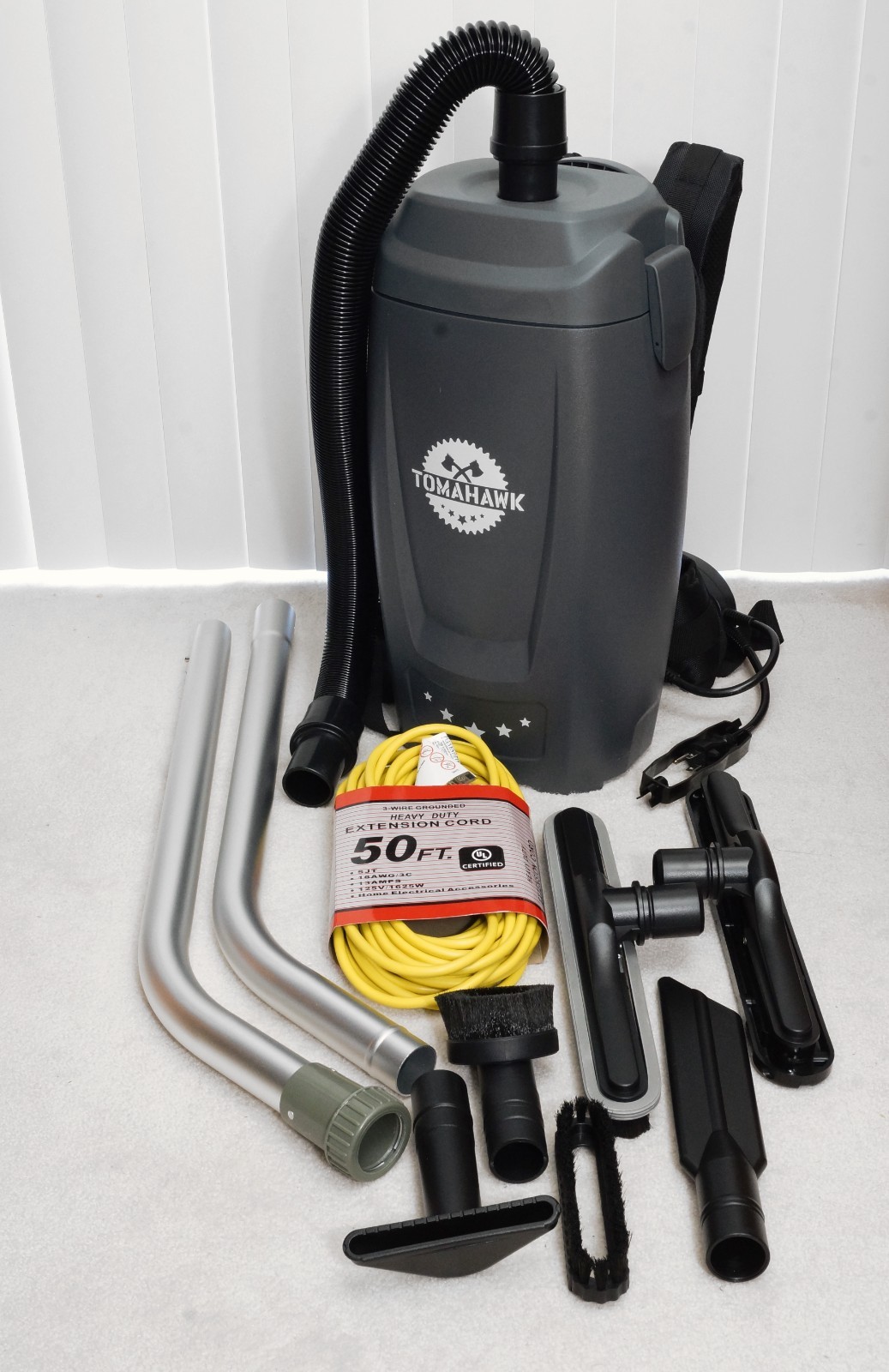 Tomahawk TVAC6PLUS 6 Qt Commercial Backpack Vacuum Cleaner Corded Hepa complete
