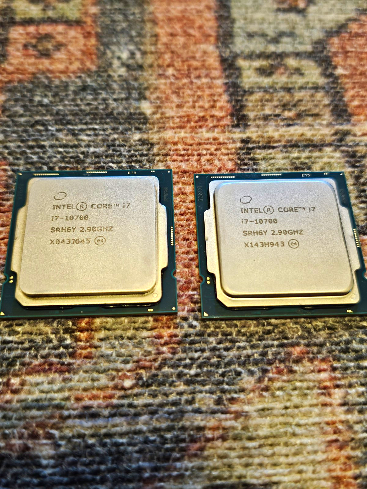 LOT of 2 Intel Core i7-10700 8-Core 2.90GHz LGA1200 CPU SRH6Y 