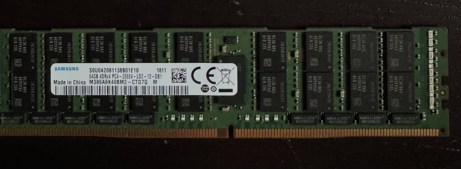M386A8K40BM2-CTD SAMSUNG 64GB (1X64GB) 4DRX4 PC4-2666V DDR4 SERVER MEMORY TESTED