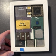 Intel Shadow Box For The Collectors. Vintage Components. All Intel Chips. Rare. picture