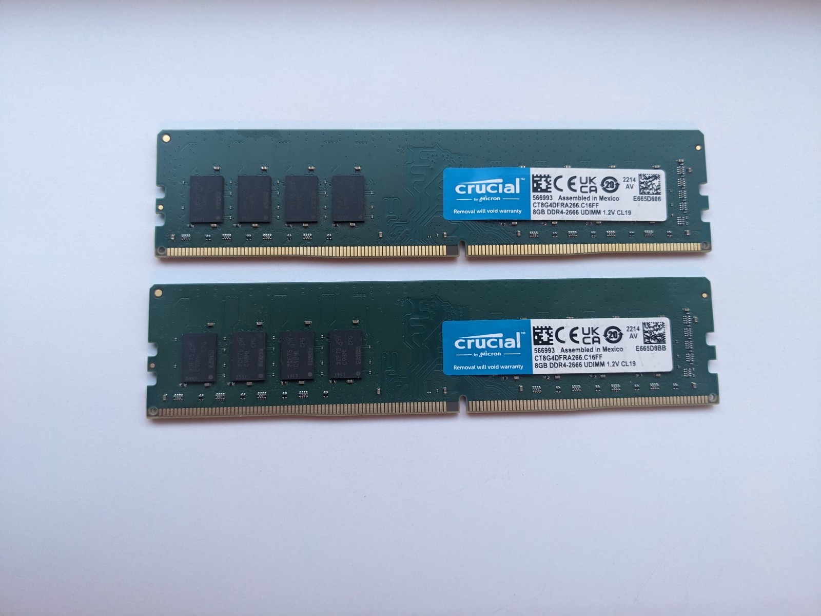 Crucial 16GB 2x8GB DDR4-2666 Desktop RAM CT8G4DFRA266 Tested Working