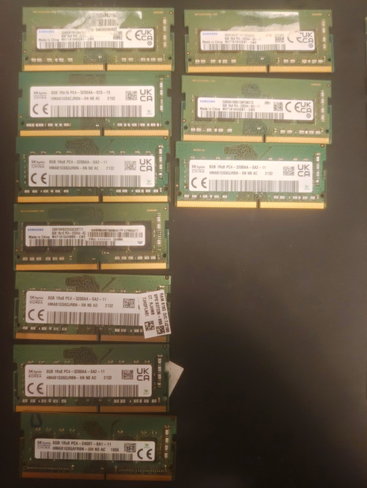 Bulk Mixed Brands DDR4 SO-DIMM 24x8GB PC4-3200AA 260-Pin Non-ECC Unbuffered