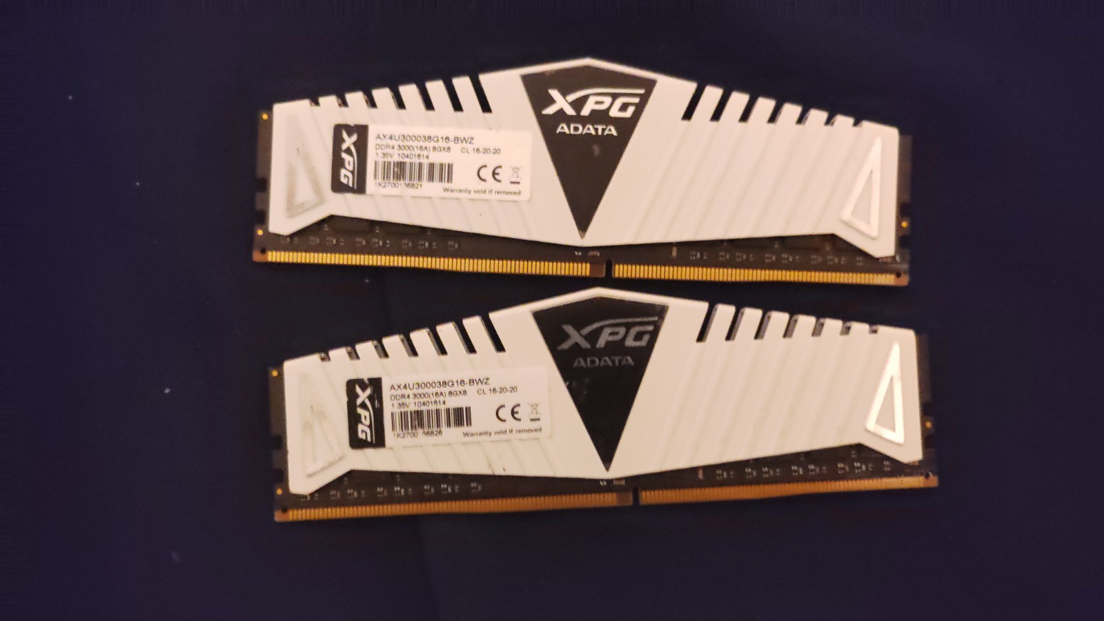 16 GB (2x8GB) ADATA XPG DDR4 3000 Mhz Dual Channel Ram Kit - Works Great