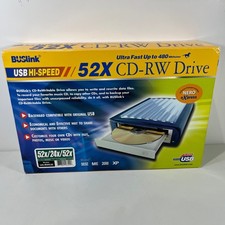 Vintage BUSlink 52X CD RW Drive External USB Hi Speed UII RW52E Retro Tech Y2K picture