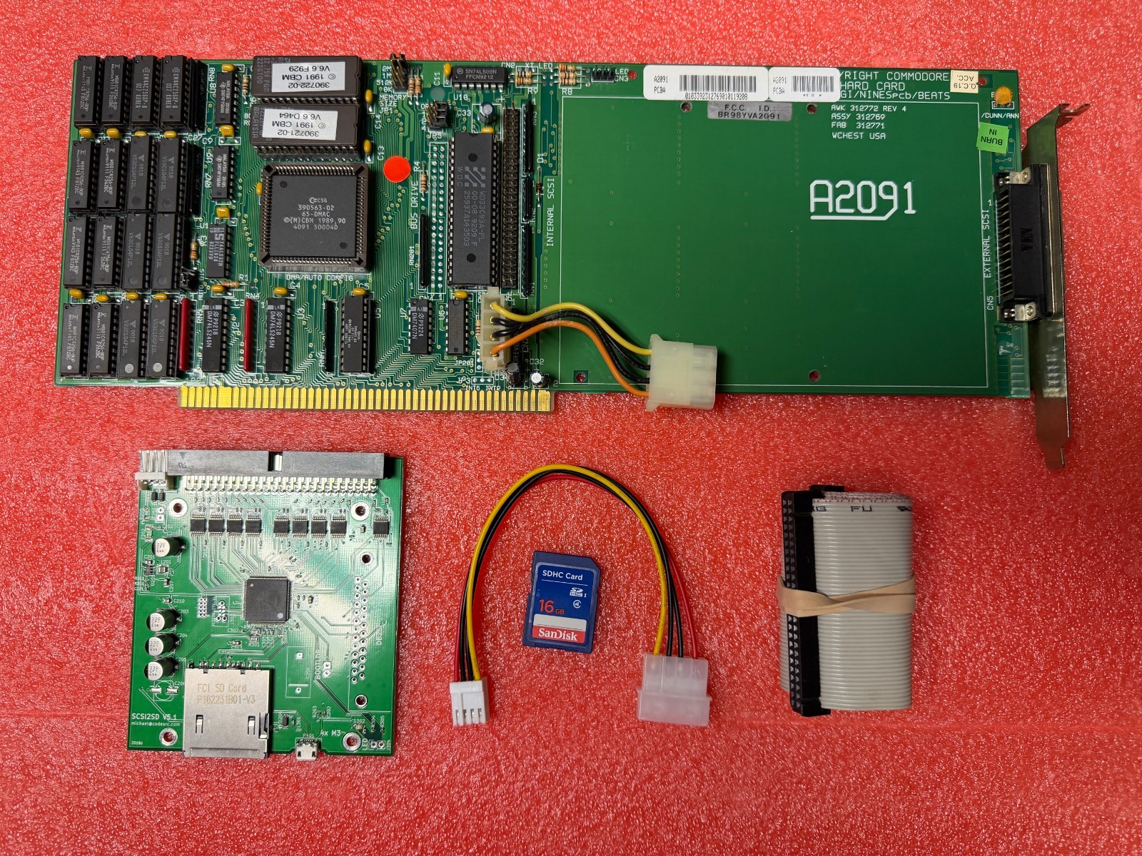 Commodore A2091 SCSI Controller Card with SCSI2SD Ver 5.1 For A2000/2500 HD