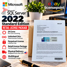 Microsoft SQL Server 2022 Standard 24 Core unlimited CAL Retail License Package picture